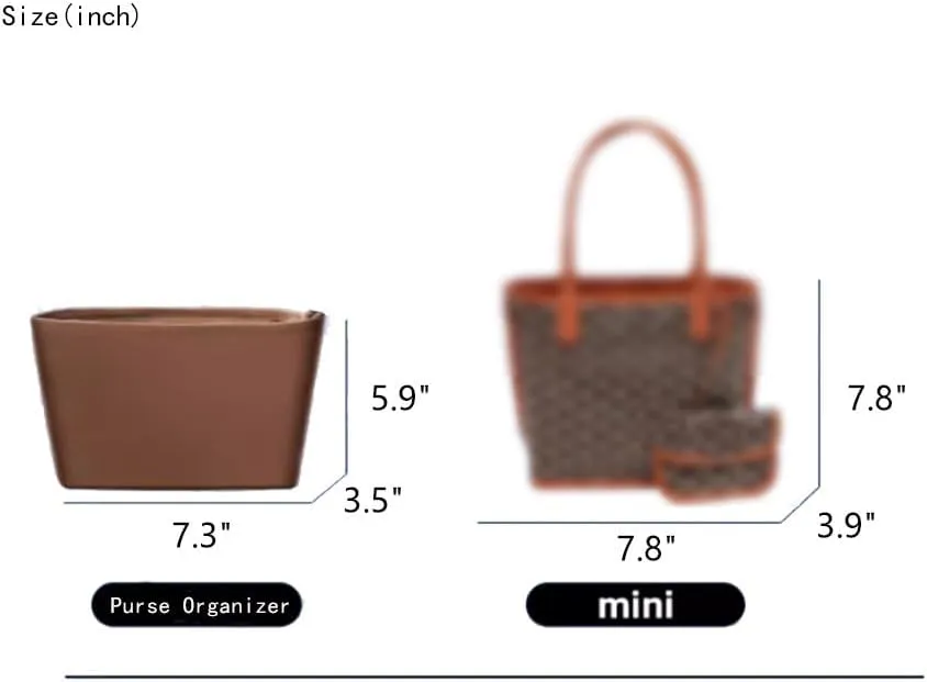 Nylon Bag in Bag for Goyard Anjou Mini Organizer Inner Waterproof (Sand1)