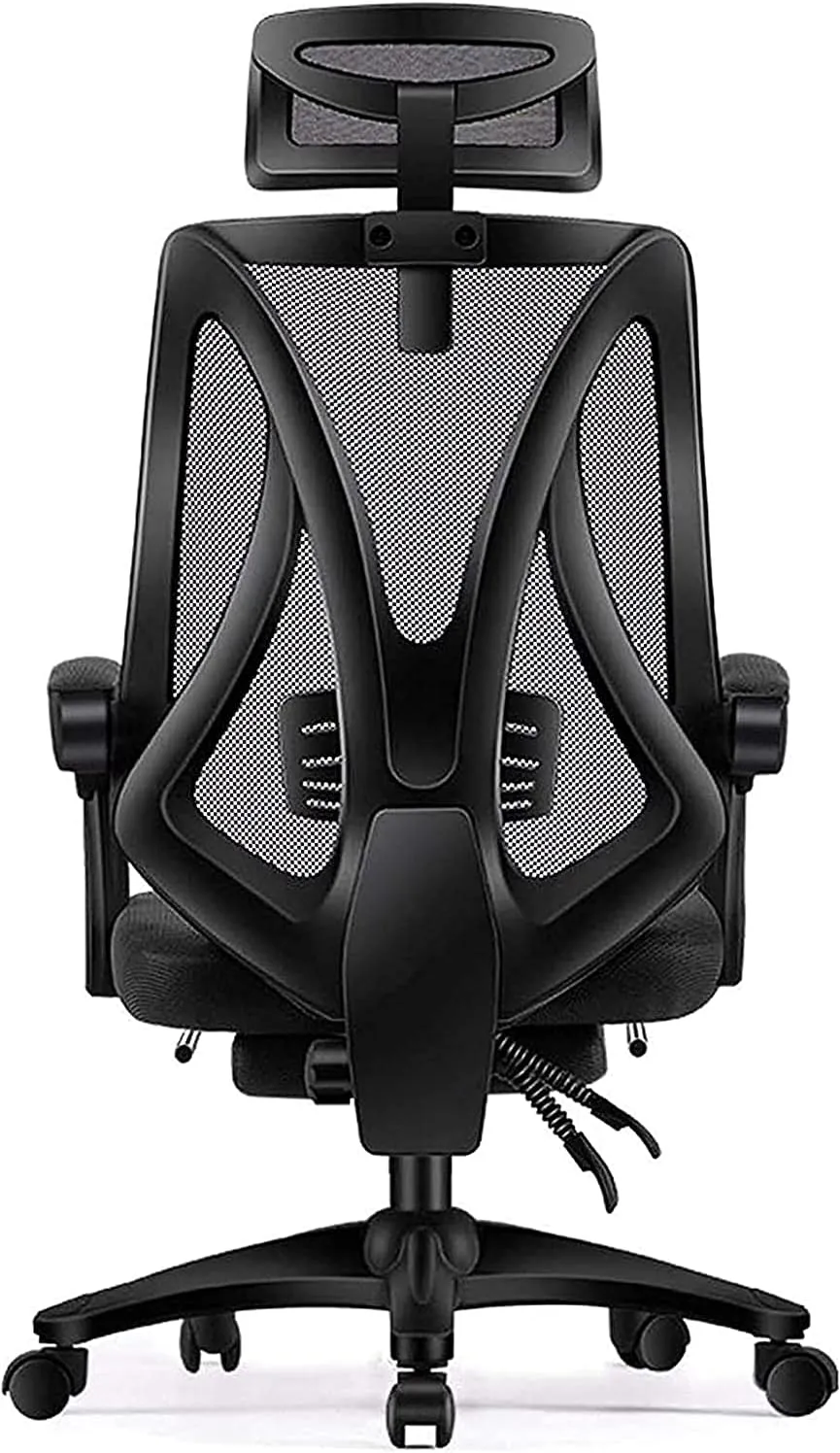 Office Chairs, Office Chair Ergonomic Desk Chair Mesh High Back Swivel Computer Chair Headrest Tilt Recline Backrest Retractable Footrest-Blue B 64x32x60cm(White B)