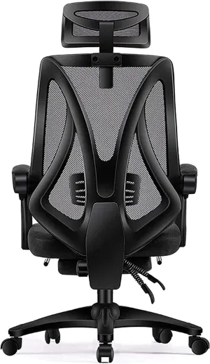 Office Chairs, Office Chair Ergonomic Desk Chair Mesh High Back Swivel Computer Chair Headrest Tilt Recline Backrest Retractable Footrest-Blue B 64x32x60cm(White B)
