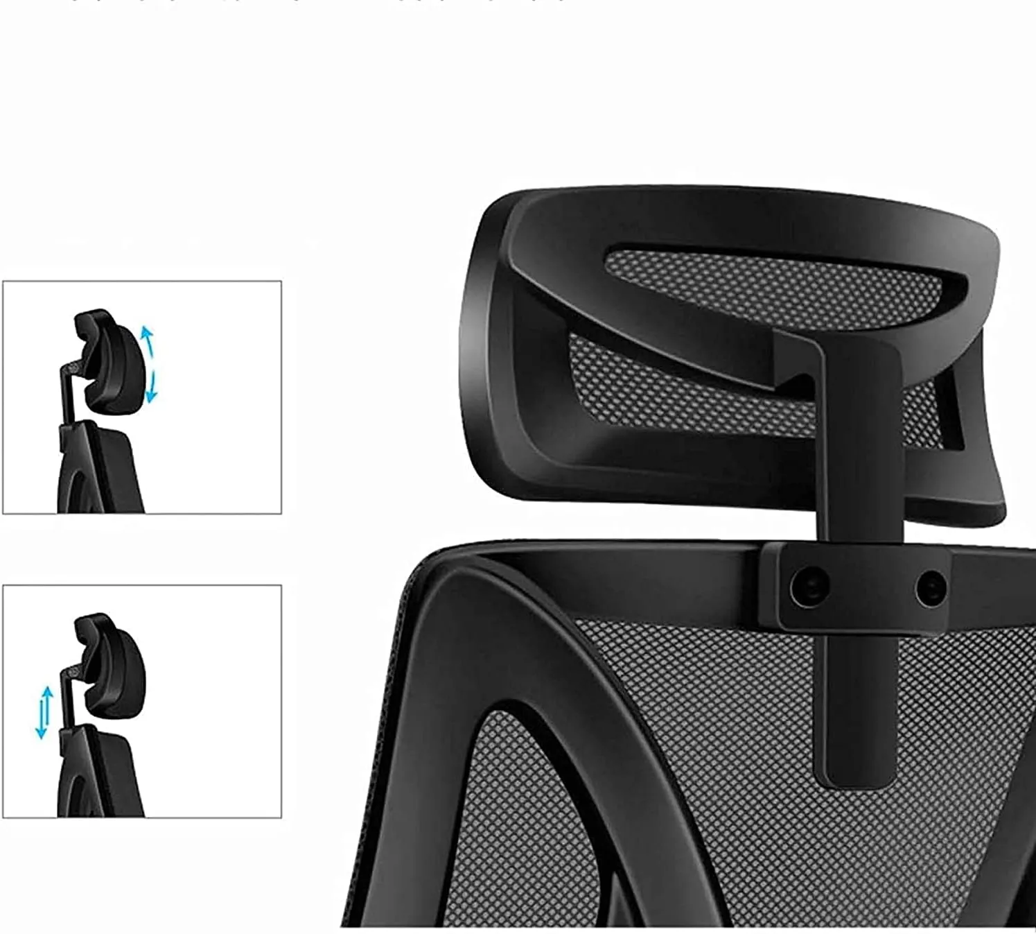 Office Chairs, Office Chair Ergonomic Desk Chair Mesh High Back Swivel Computer Chair Headrest Tilt Recline Backrest Retractable Footrest-Blue B 64x32x60cm(White B)