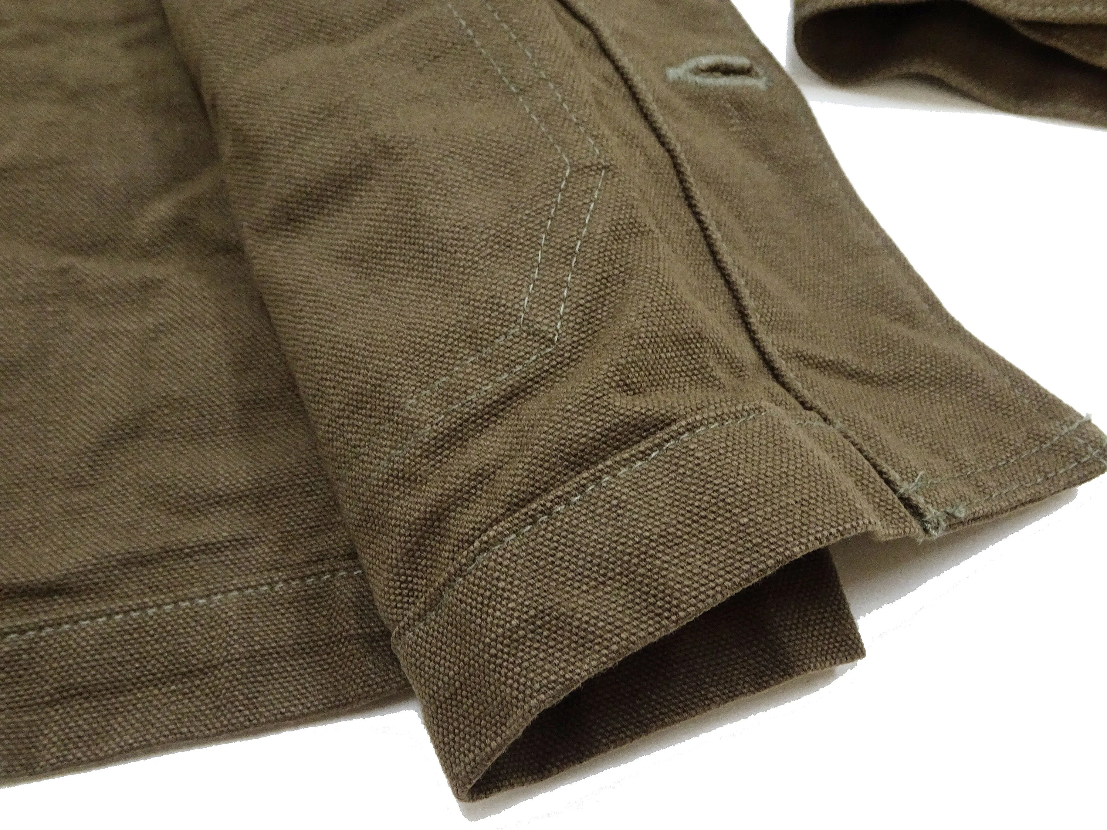 Oni Denim Chore Coat ONI-03100-HOX Men's Casual Modern-Fit Sulfur-Dyed Cotton Slub Oxford Weave Work Jacket Olive-Green One-Wash