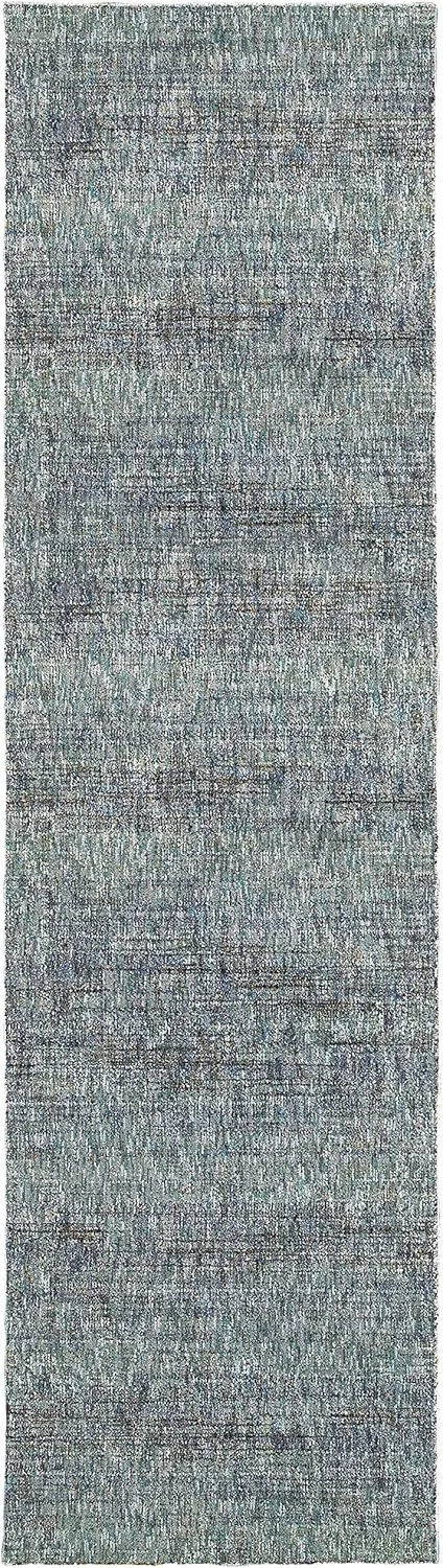 Oriental Weavers Atlas Area Rug - 8033J - 2'3" x 8' - in Blue/Grey - Soft Modern Style Area Rug, Stain Resistant, Family and Pet Friendly, Entryway, Hallway Runner Rug