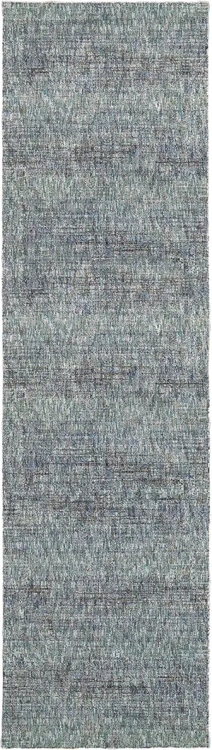 Oriental Weavers Atlas Area Rug - 8033J - 2'3" x 8' - in Blue/Grey - Soft Modern Style Area Rug, Stain Resistant, Family and Pet Friendly, Entryway, Hallway Runner Rug