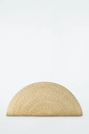 Oversized Soleil clutch bag - straw