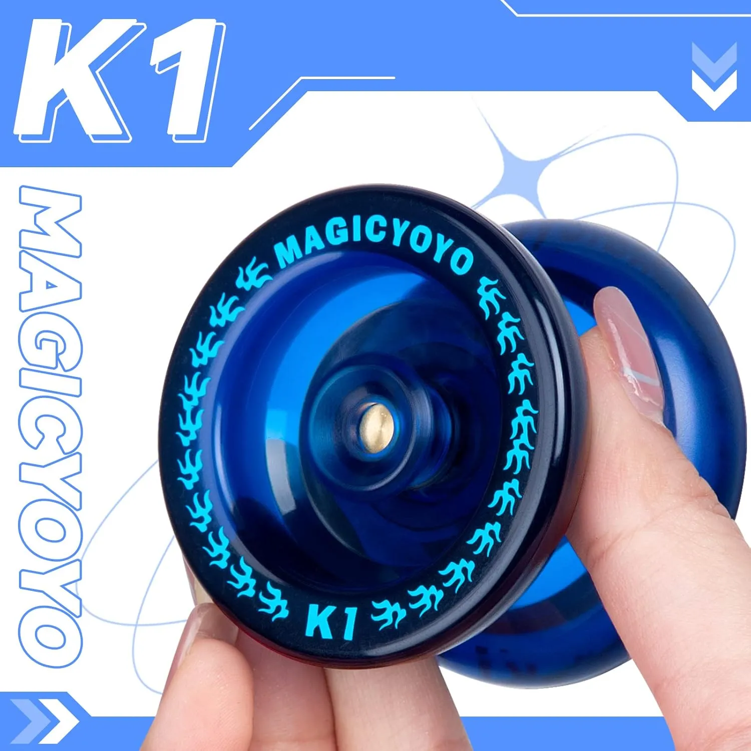 Pack of 3 Beginner Yoyos for Kids, MAGICYOYO K1-Plus Responsive Yoyos   3 Yoyo Gloves, 3 Yoyo Bags, 18 Strings, All in A Gift Box - Blue  Red  Green