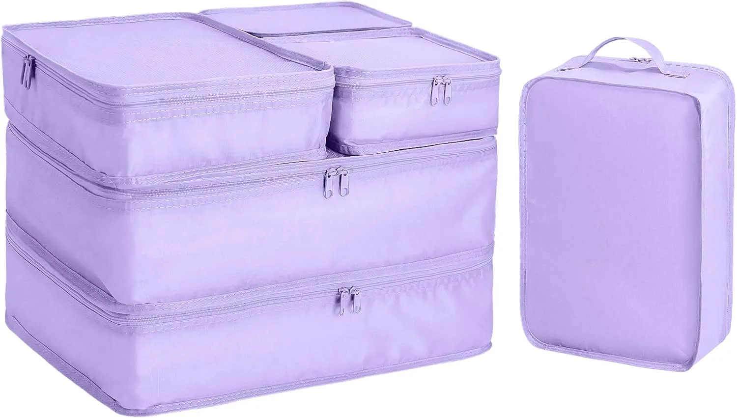 Packing cubes for Travel Luggage Organizer Bags 6 Set Packing Cubes for Suitcases Travel Essentials for Carry on Mesh Suitcase Organizer with Shoe Bag (purple)