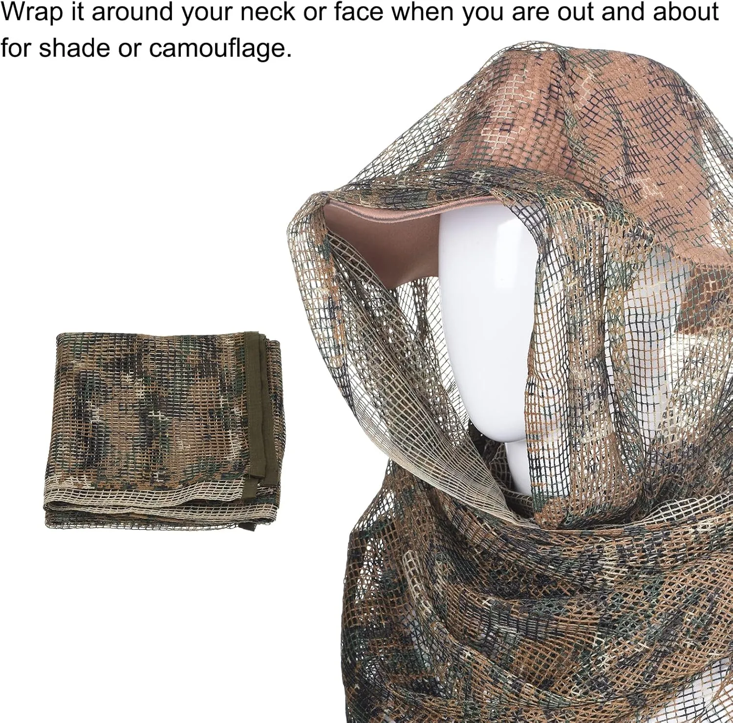 PATIKIL Camouflage Netting Camo Scarf, Camo Netting Veil Camo Mesh Neck Scarves Desert Mesh Scarves