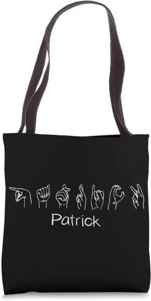 Patrick Sign Language ASL Tote Bag