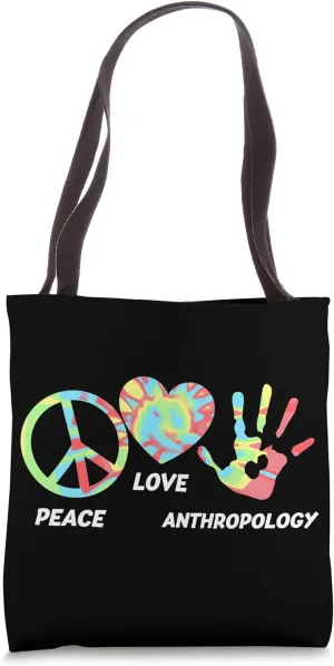 Peace Love Anthropology Expert Anthropologist Graphic Tote Bag