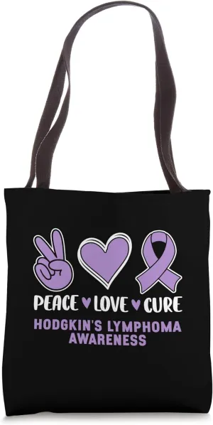 Peace Love Cure Hodgkin's Lymphoma Awareness Tote Bag