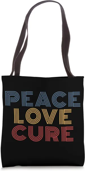 Peace Love Cure retro 70s vintage Tote Bag