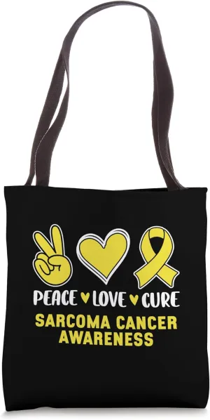 Peace Love Cure Sarcoma Cancer Awareness Tote Bag