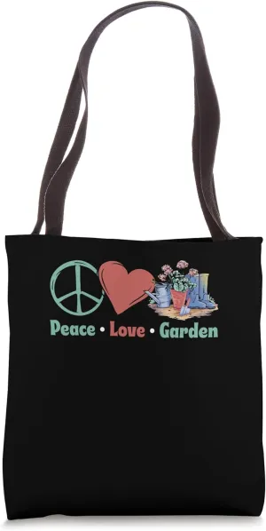 Peace Love Gardening Botanical Horticulture Gardener Tote Bag