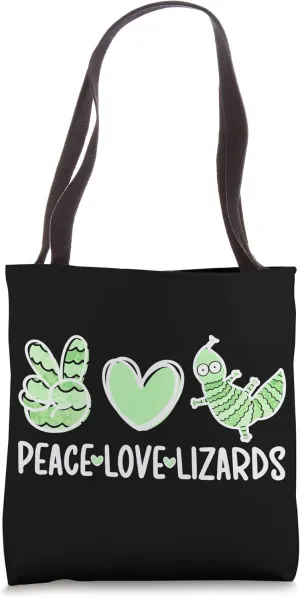Peace Love Lizards Lizard Owner Lizard Lover Tote Bag