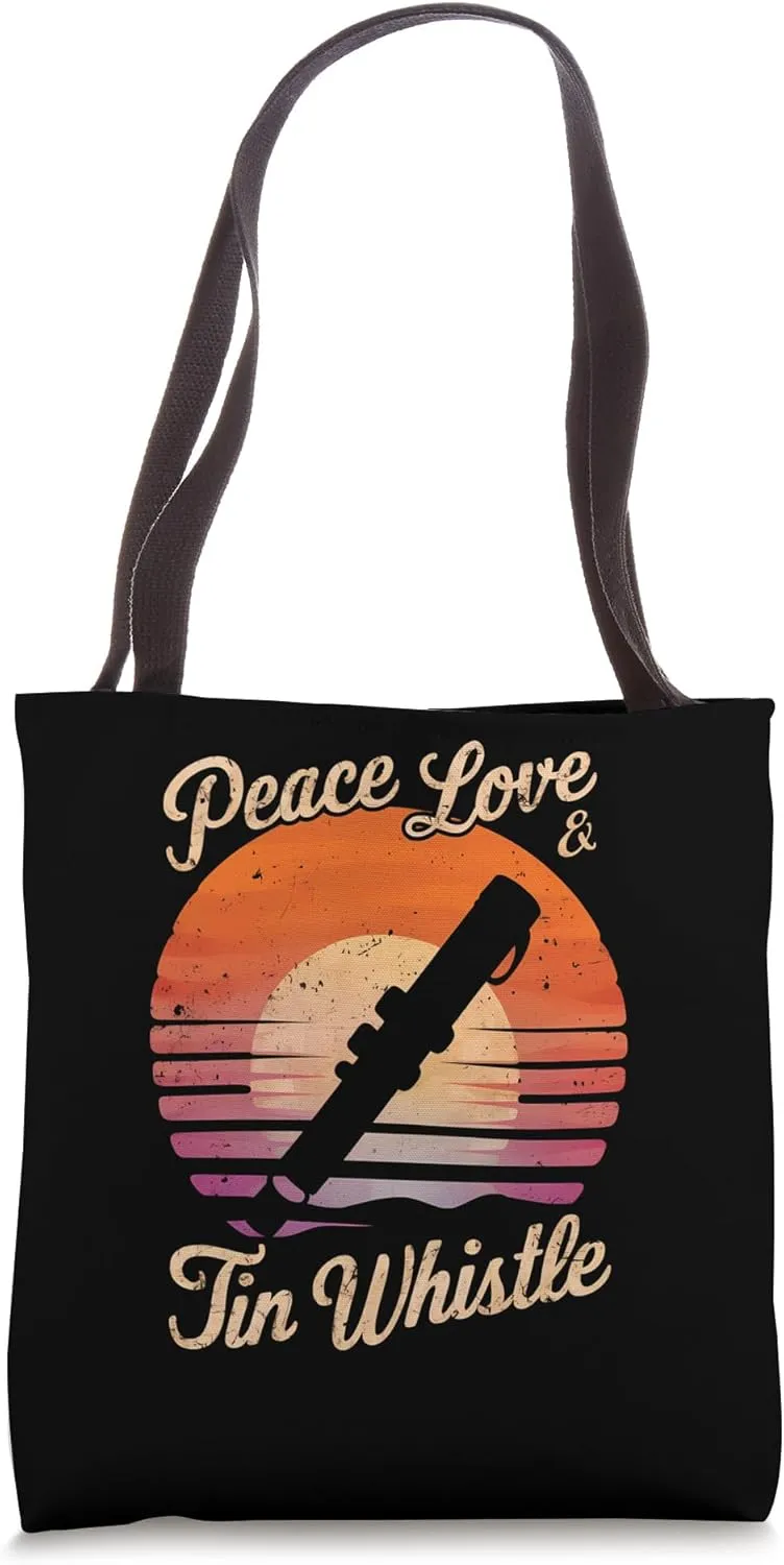 Peace Love Tin Whistle Tote Bag
