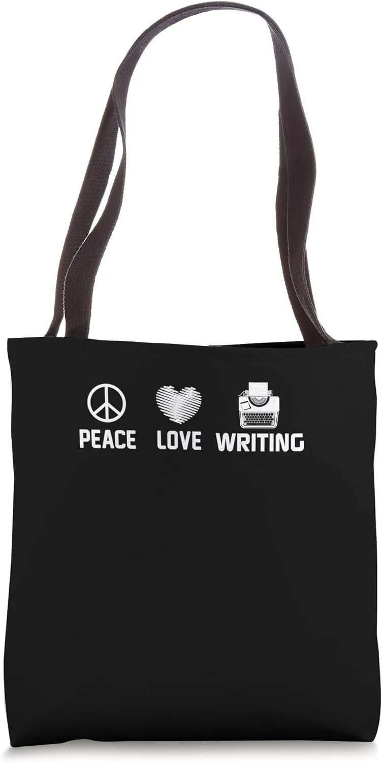 Peace Love Writing - Journalist Tote Bag