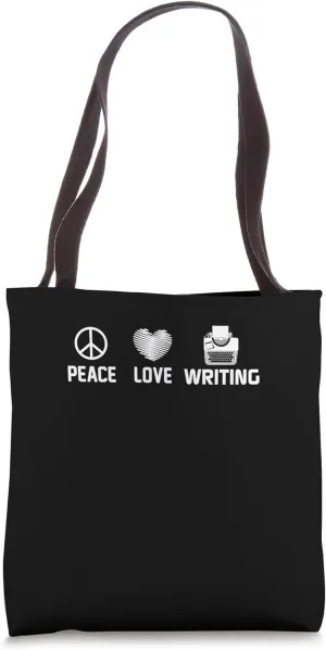 Peace Love Writing - Journalist Tote Bag