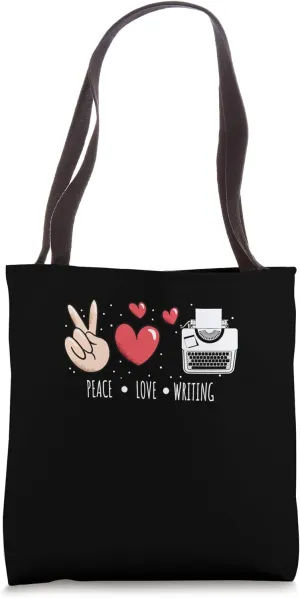 Peace Love Writing - Journalist Tote Bag