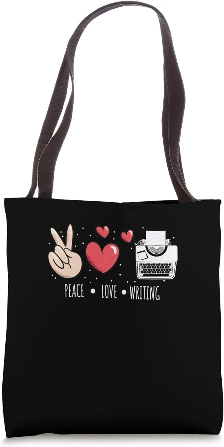 Peace Love Writing - Journalist Tote Bag