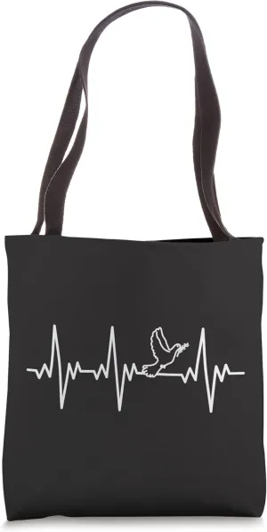 Peace Sign dove heartbeat Love peace heartbeat symbol Tote Bag