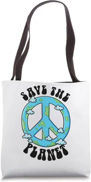 Peace Sign Environmentalist Save The Planet Tote Bag