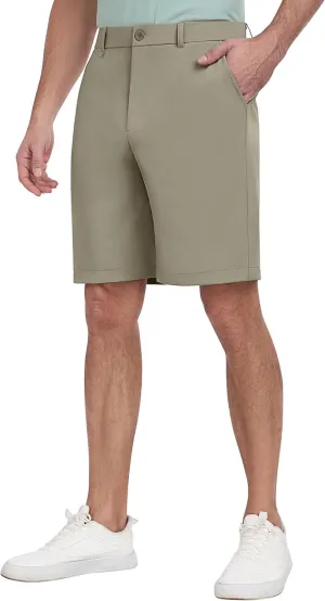 PEGENO Men's Golf Dress Shorts - Lightweight Waterproof Quick-Dry Casual Summer Shorts