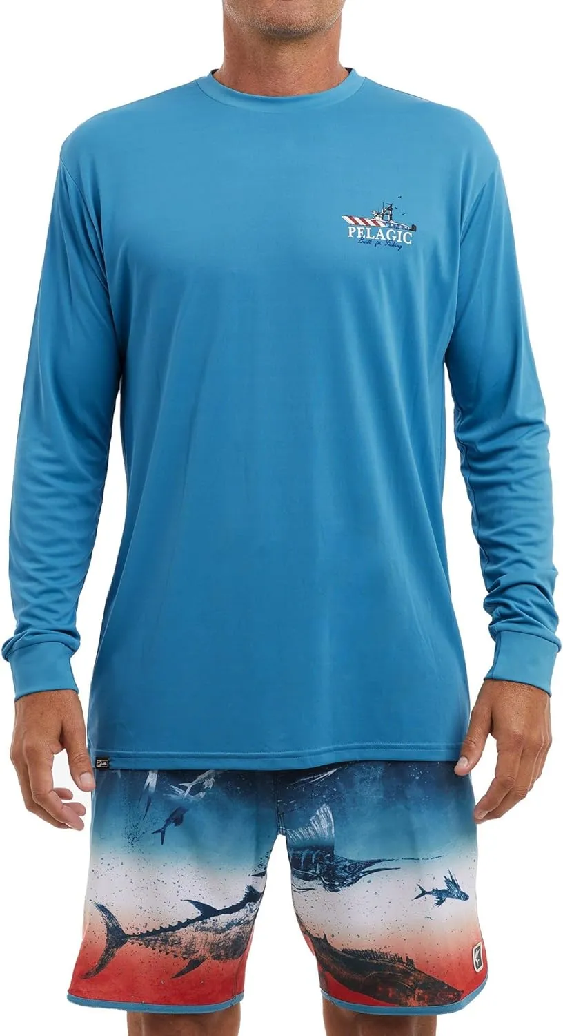 PELAGIC Apparel Men's Aquatek Fish N Stripes Fishing Shirt