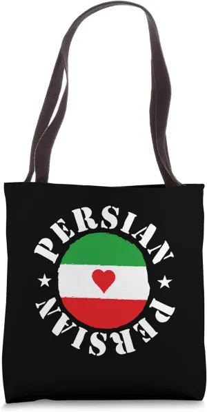 Persian Iran Flag Heart | Iranian Symbol Peace Persia Tote Bag