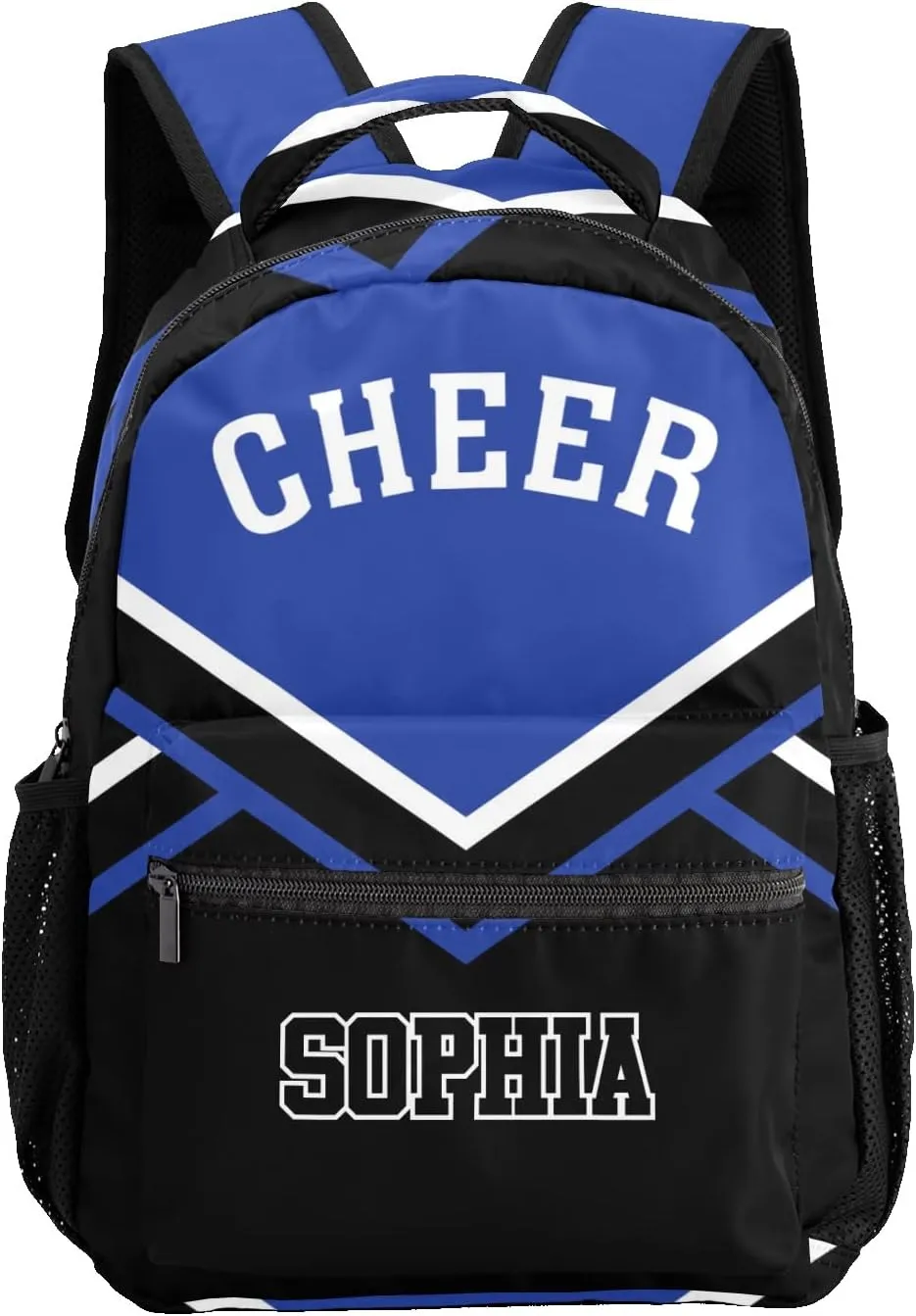Personalized Cheer Blue Cheerleader Custom Backpack Waterproof Multifunctional Daypack with Name Gift 12.2(L) x5.9(W) x16.5(H) inch