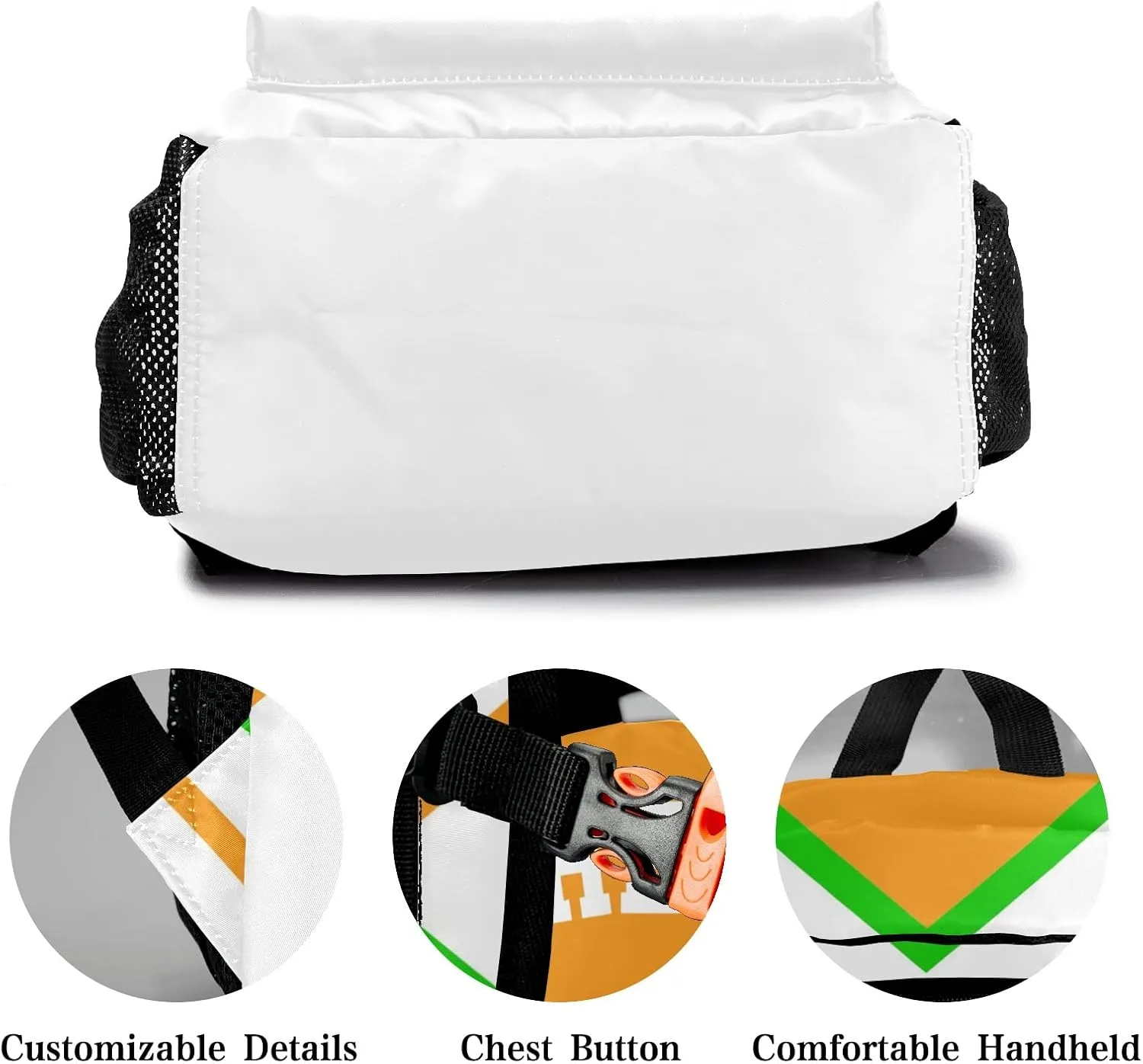 Personalized Cheer Cheerleader Green Orange Custom Backpack Waterproof Multifunctional Daypack with Name Gift