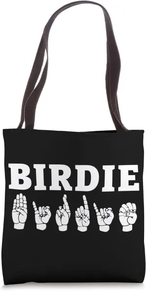 Personalized name sign language BIRDIE ASL Teacher Deaf Tote Bag