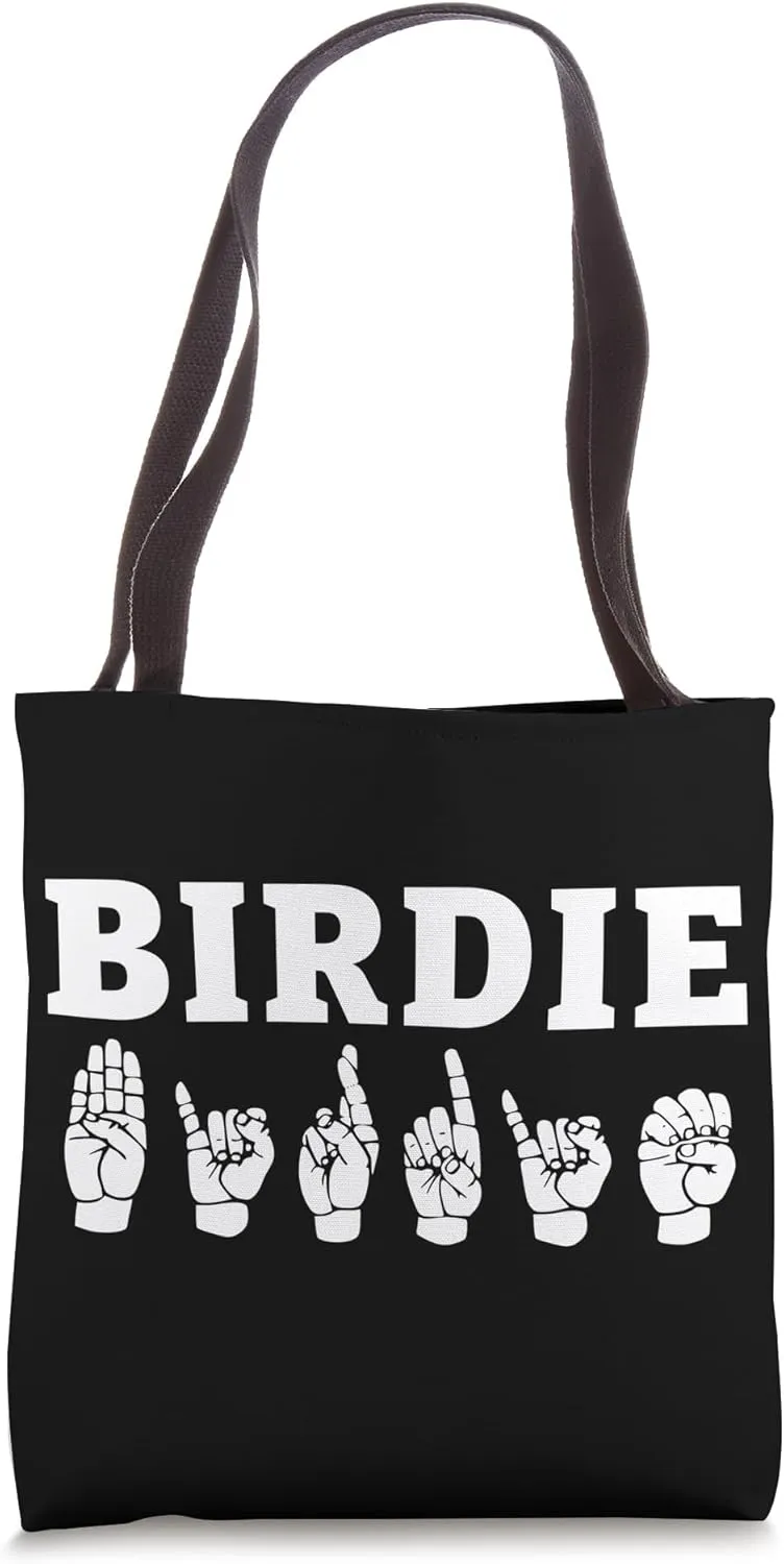 Personalized name sign language BIRDIE ASL Teacher Deaf Tote Bag