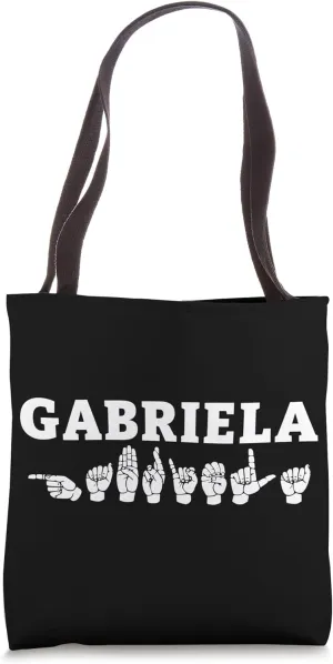 Personalized name sign language GABRIELA ASL Teacher Deaf Tote Bag