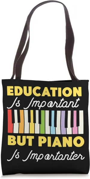Piano Teacher Pianist Rainbow Keyboard Education Is Tote Bag