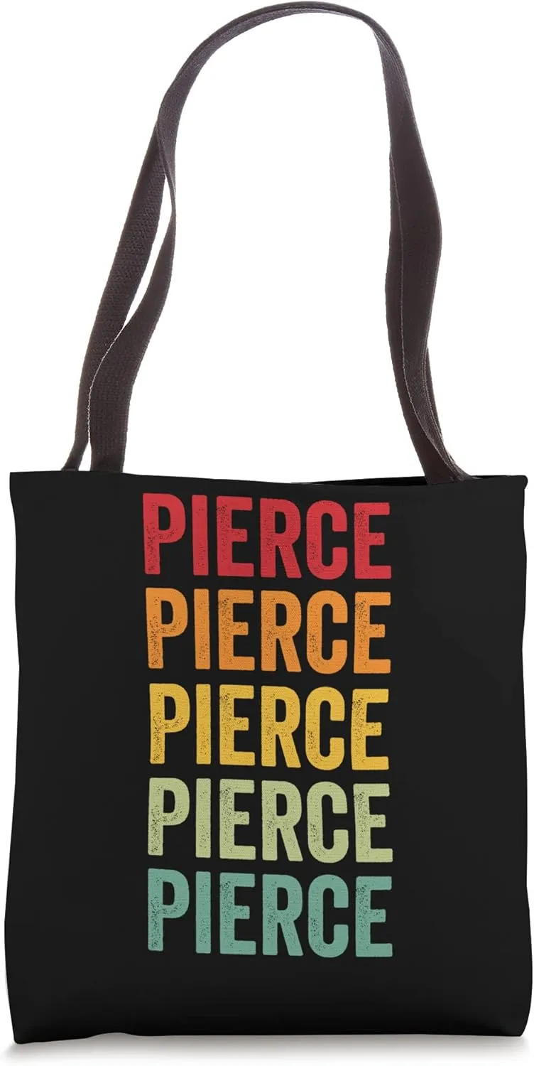 Pierce County, Washington, Rainbow Text Design Tote Bag