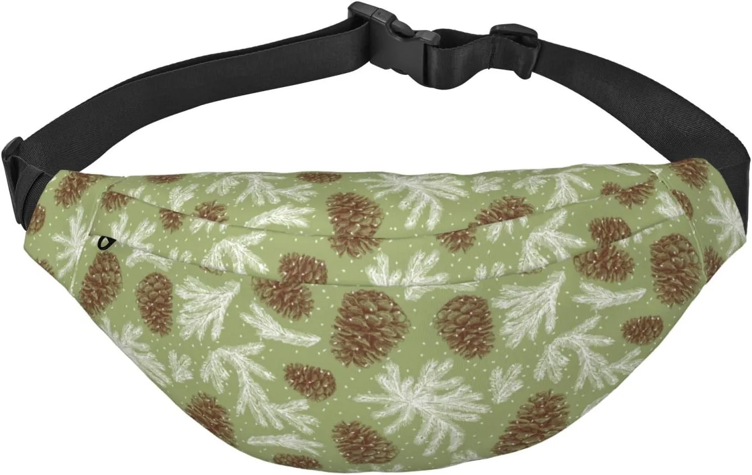 Pine Cones Pattern Unisex Fashion Sporty Multi-Purpose Crossbody Bags Waist Bag With Adjustable Strap For Outdoors Running Cycling