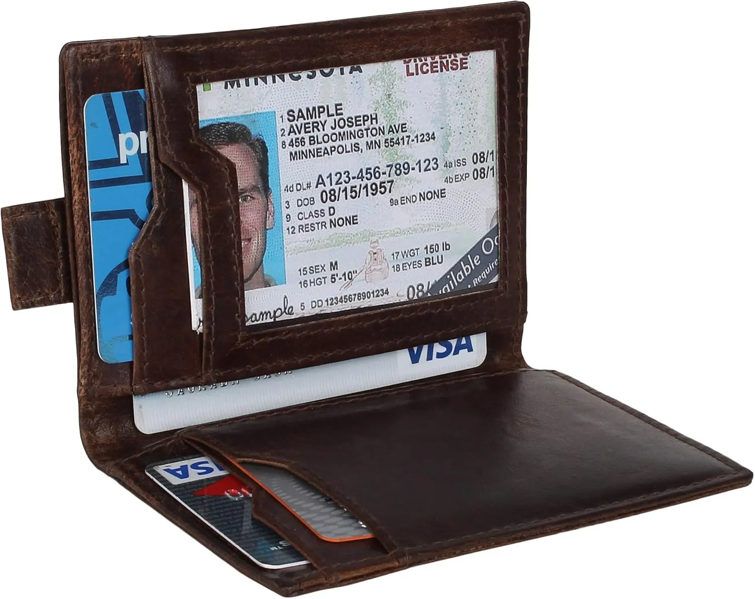 Pitaara Genuine Leather Slim Hand Crafted Minimalist Bifold Front Pocket Wallet with RFID Blocking