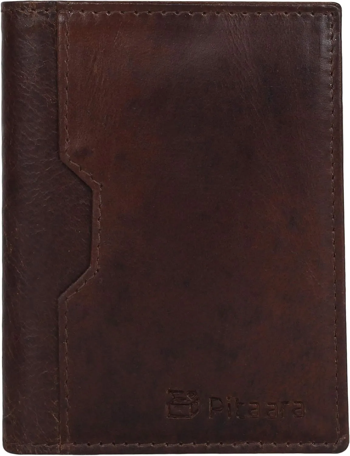 Pitaara Genuine Leather Slim Hand Crafted Minimalist Bifold Front Pocket Wallet with RFID Blocking