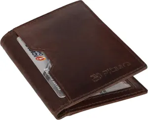 Pitaara Genuine Leather Slim Hand Crafted Minimalist Bifold Front Pocket Wallet with RFID Blocking