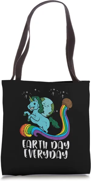 Planet Riding Unicorn Rainbow Earth Day Girls Kids Toddlers Tote Bag