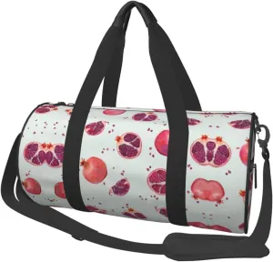 Pomegranate Pattern Duffel Bag Foldable Gym Bag For Men Women, Lightweight With Inner Pocket For Travel Sports