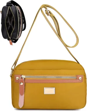 Popularate Nylon Crossbody Bag, Popularate Waterproof Nylon Crossbody Bag, with Zipper and Multi Pockets