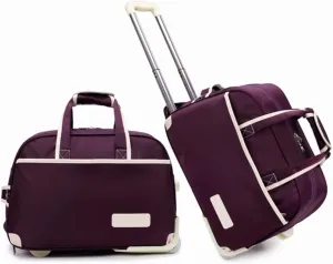 Portable Rolling Tote Travel Bag With Wheels, Waterproof Wheeled Outdoor Duffle Bag Lgihtweight Carry On Luggage Tote Suitcase Unisex-Adult Trolley Bag Overnight Weekender Bag For Women Men ( Color :