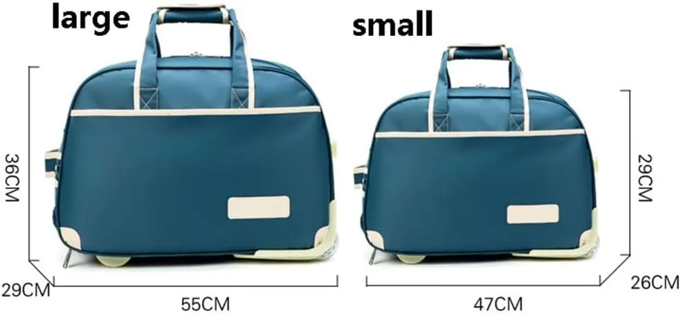 Portable Rolling Tote Travel Bag With Wheels, Waterproof Wheeled Outdoor Duffle Bag Lgihtweight Carry On Luggage Tote Suitcase Unisex-Adult Trolley Bag Overnight Weekender Bag For Women Men ( Color :