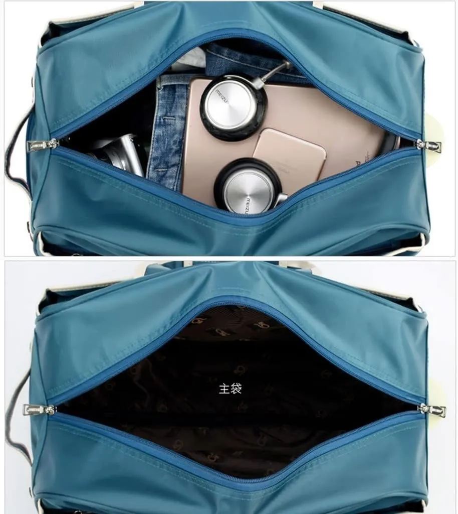Portable Rolling Tote Travel Bag With Wheels, Waterproof Wheeled Outdoor Duffle Bag Lgihtweight Carry On Luggage Tote Suitcase Unisex-Adult Trolley Bag Overnight Weekender Bag For Women Men ( Color :