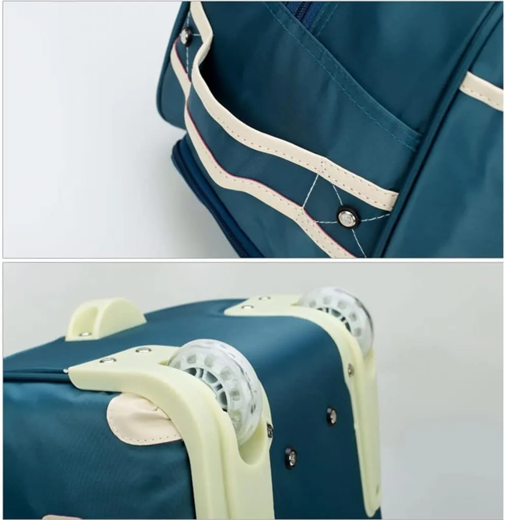 Portable Rolling Tote Travel Bag With Wheels, Waterproof Wheeled Outdoor Duffle Bag Lgihtweight Carry On Luggage Tote Suitcase Unisex-Adult Trolley Bag Overnight Weekender Bag For Women Men ( Color :