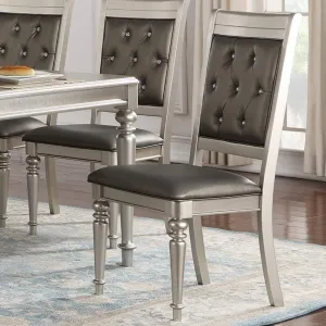 Poundex Roll over image to zoom in Rubber Wood Dining Chair, Silver