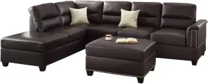 Poundex Upholstered Sofas/Sectionals/Armchairs, Espresso