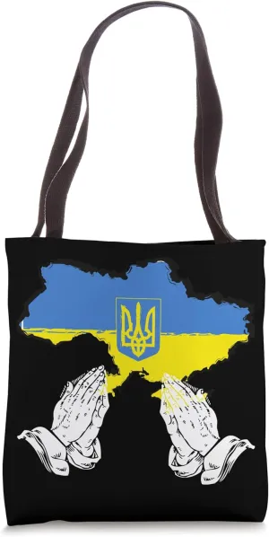 Pray For Peace Ukrainian Map Flag We Want Peace Tote Bag