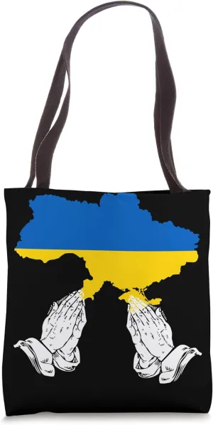 Pray For Ukrainian Map Flag We Want Peace Tote Bag
